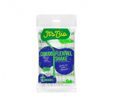 Canudo Bio 8 mm Flexível Sache Com 100 unidades Straw