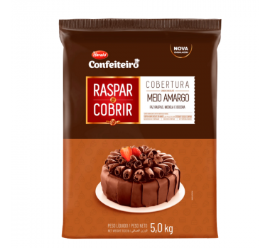 Cobertura Meio Amargo 5kg Raspar e Cobrir Conf Harald