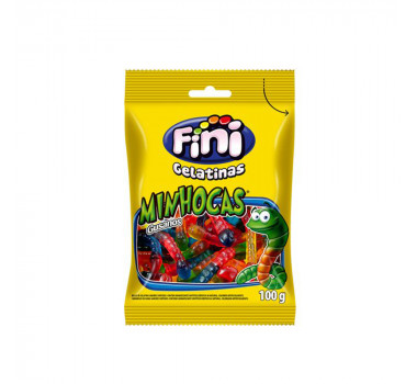 Balas de Gelatina Minhocas Brilho Fini 100g