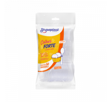 Colher Cristal Reforçada com 50 unidades Straw