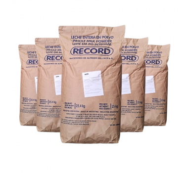 Kit 5 Leite em Pó Integral Record 25 Kg