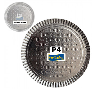 Prato Laminado Festcolor P4 20 Unidades Bolos e Salgados 