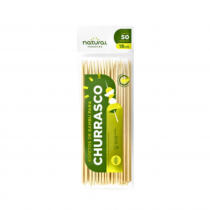 Espeto de bambu 18 cm com 50 unidades Natural