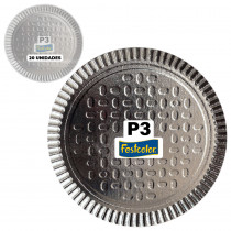 Prato Laminado Festcolor P3 20 Unidades Bolos e Salgados 
