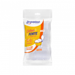Colher Cristal Reforçada com 50 unidades Straw