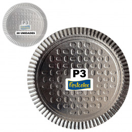 Prato Laminado Festcolor P3 20 Unidades Bolos e Salgados 